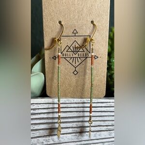 Handcrafted Navajo inspired delica bead earrings.